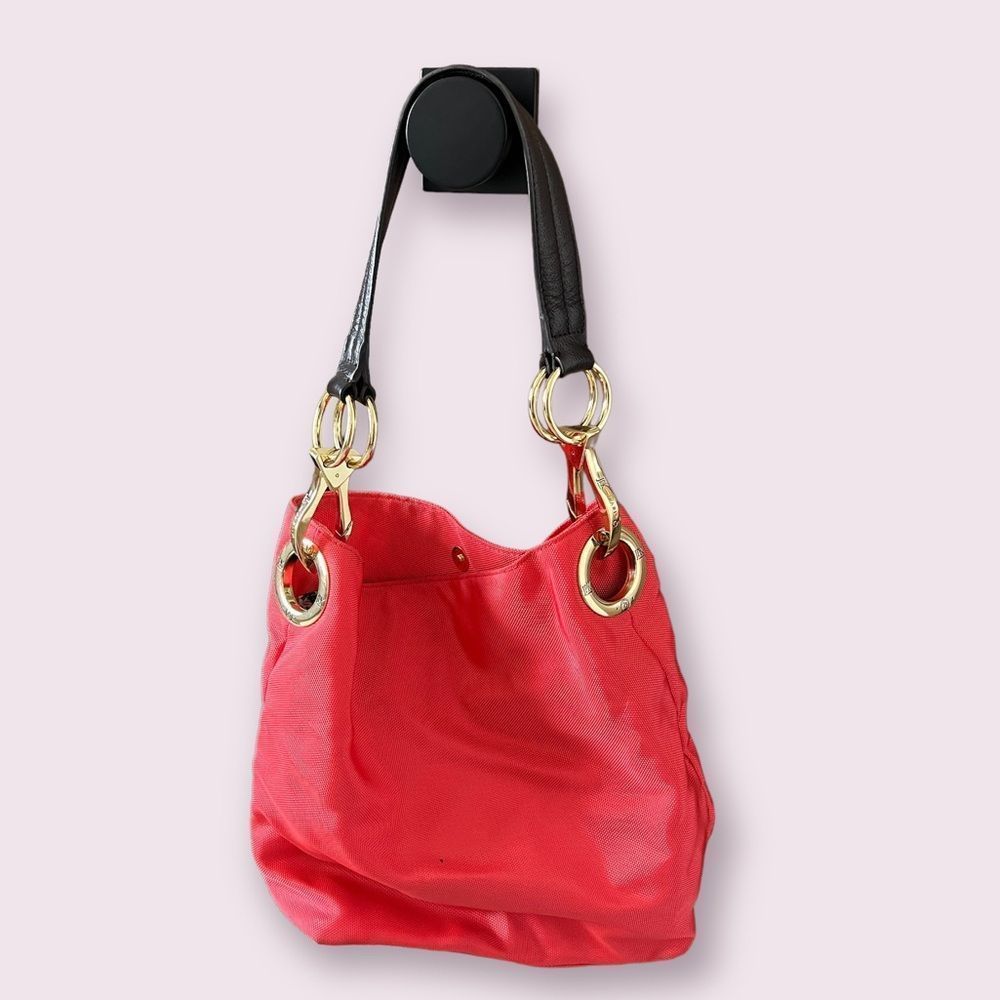JPK 75 Paris Slouchy Hobo Bag Shoulder Red purse Chunky Nylon Leather